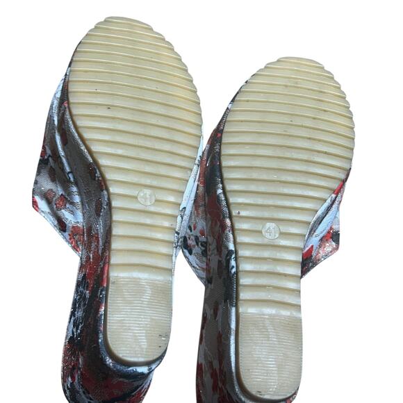 Women's floral print platform wedges size 41 - Picture 5 of 7